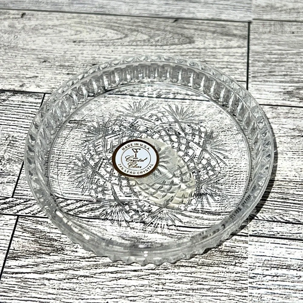 Vintage Essex Lead Crystal Coaster Set of 3